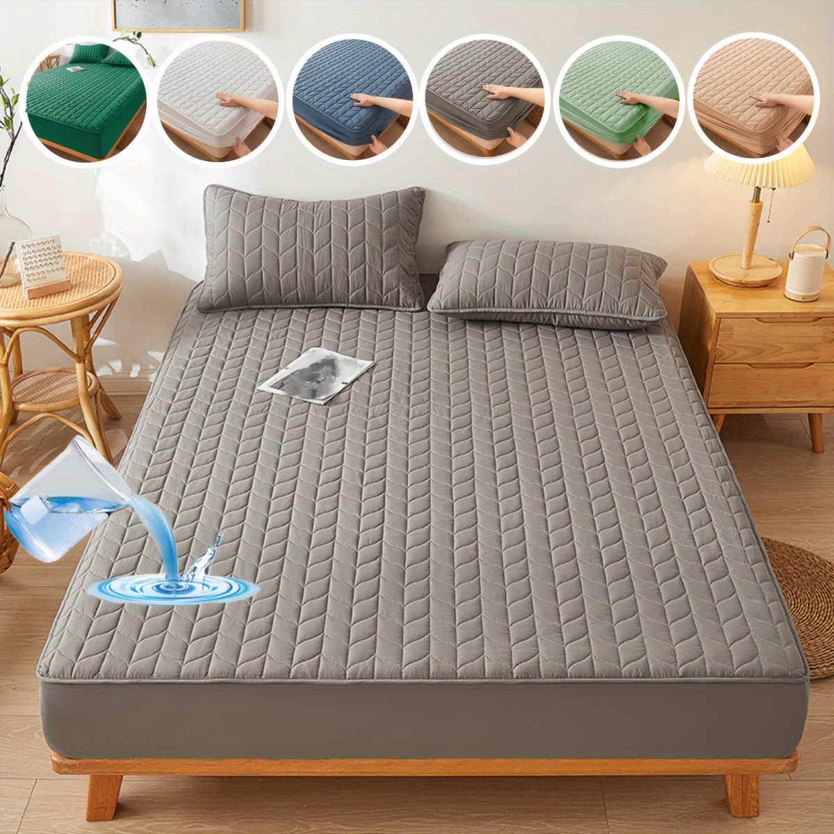 King - Protector de colchón impermeable de alta calidad, funda de colchón  suave y transpirable, funda de cama impermeable silenciosa, funda  protectora