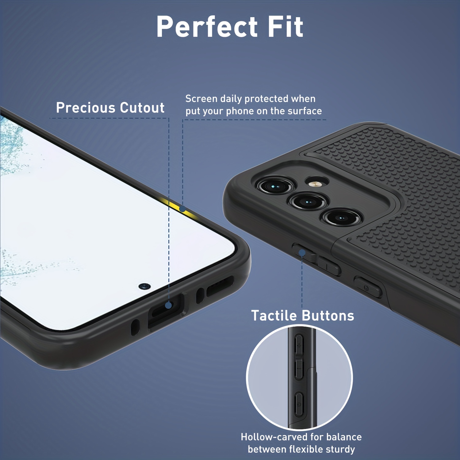 1] For Galaxy A54 Case, Galaxy A54 Case With [ Tempered Glass Screen  Protectors] & [ Hd Lens Protector], Military Shockproof Rugged A54 Phone  Case - Temu