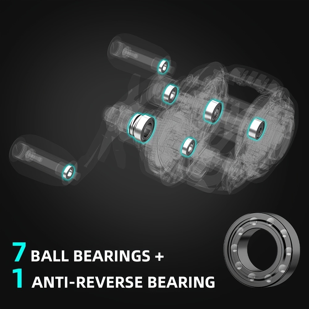 Eagle Baitcasting Reel 5+1 Precision Ball Bearings Right Hand Anti-Reverse