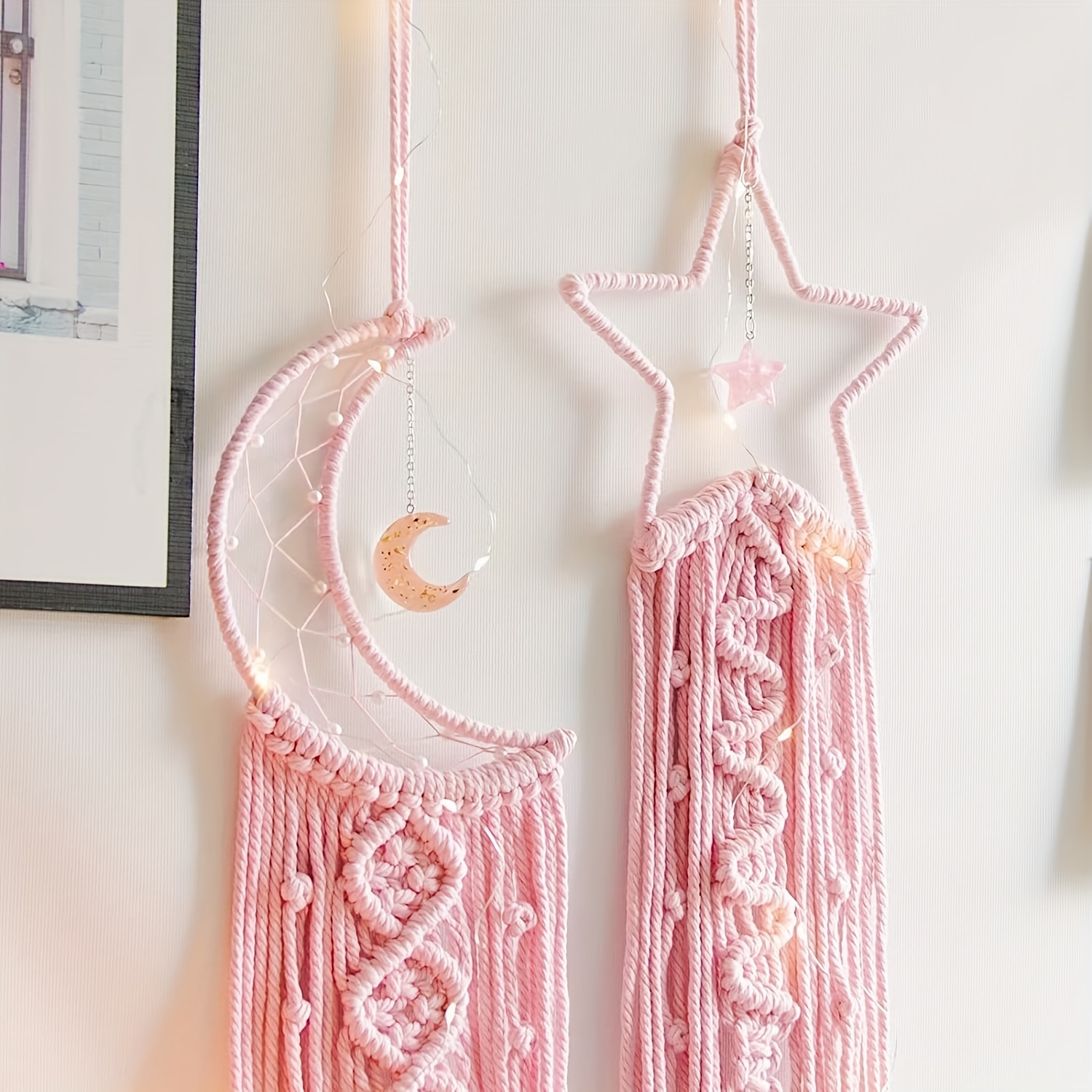 Star Moon Dream Catchers Teen Girl Room Decor Macrame Wall - Temu