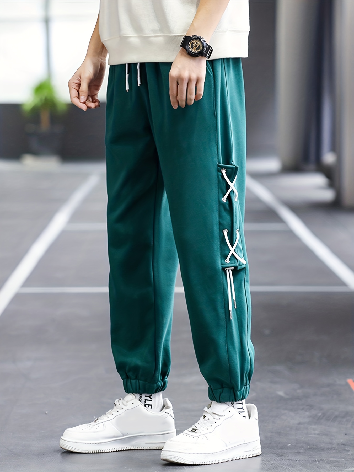  Male Sports Pants Loose Polyester Sweatpants Design