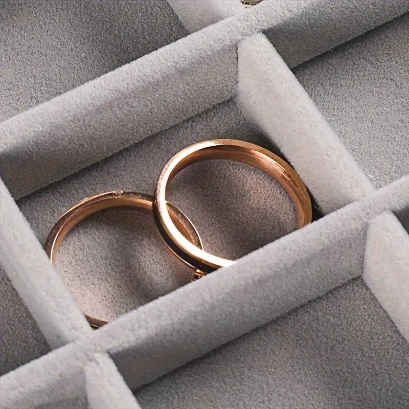 Vassoio Portagioie In Velluto Nero – 2 Pezzi Con 30 Scomparti Per Anelli, Bracciali, Collane – Organizer Da Esposizione