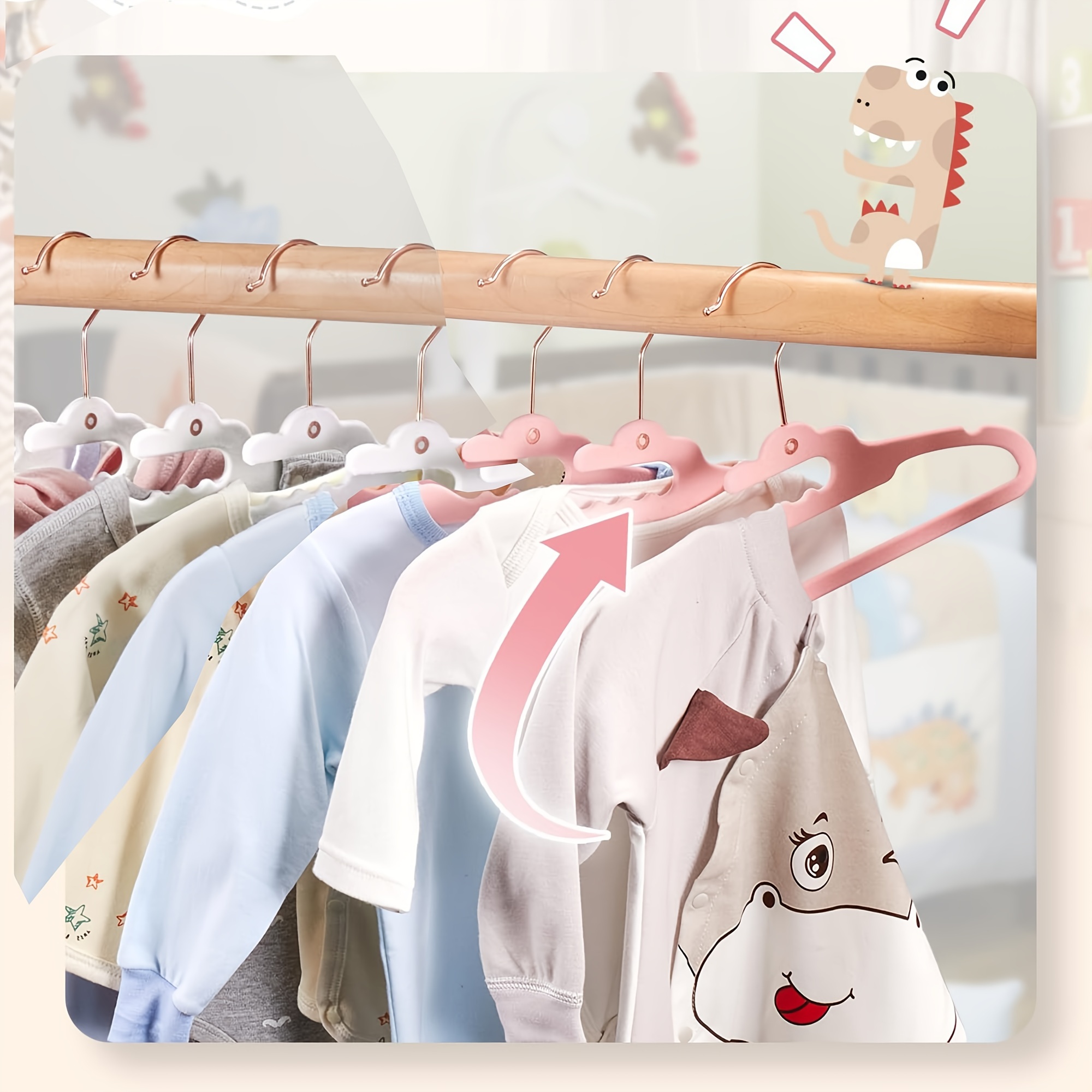 Velvet Baby Clothes Hanger, Children's Drying Rack, Non-slip