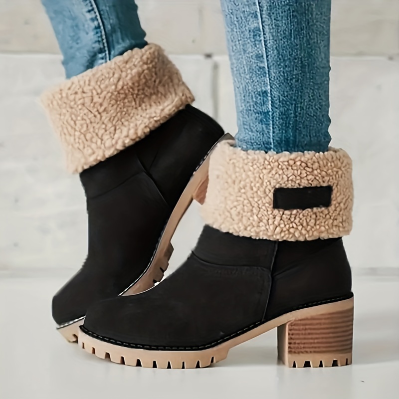 Chunky heel store snow boots