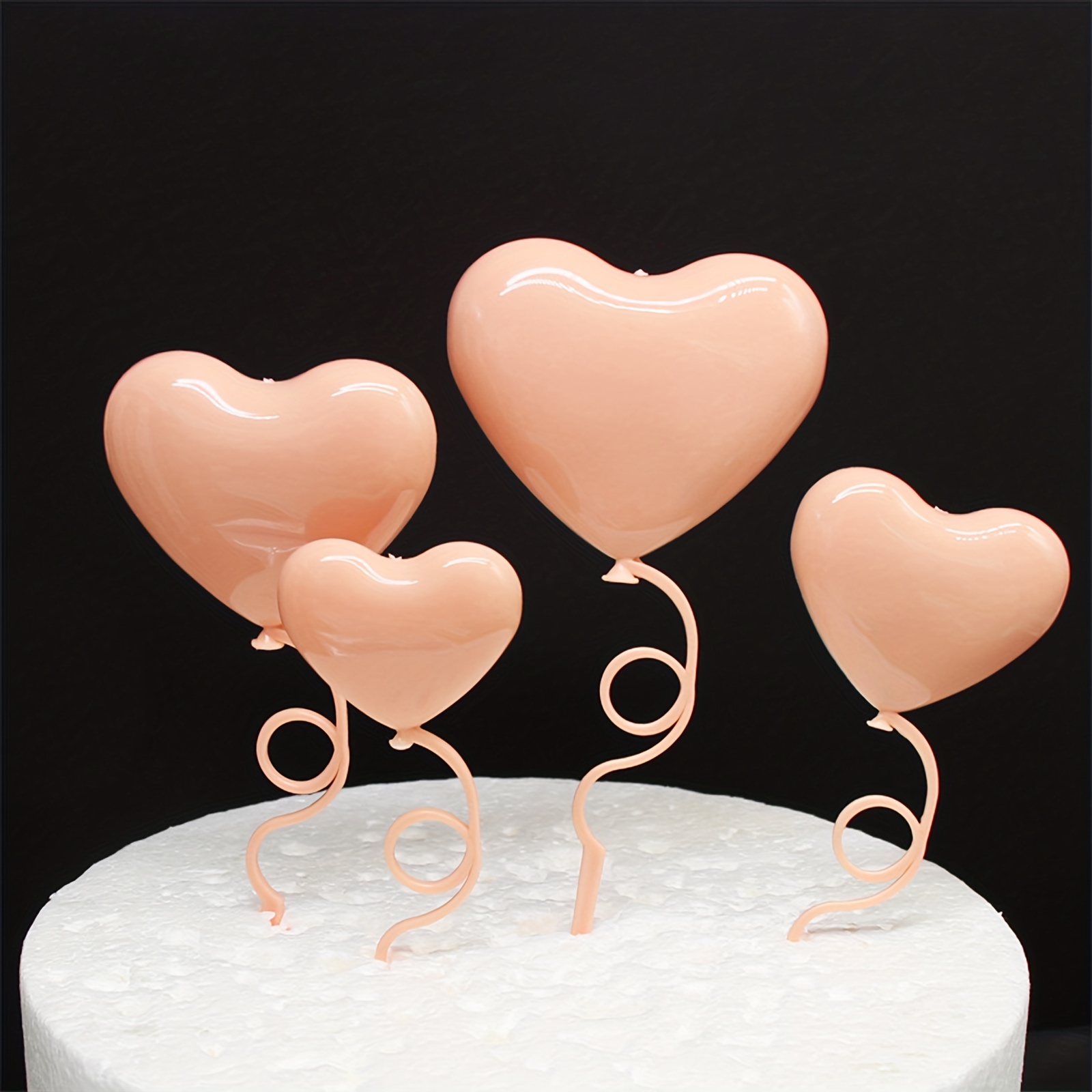 4 decoración de tartas, forma de corazón, decoración de fiestas