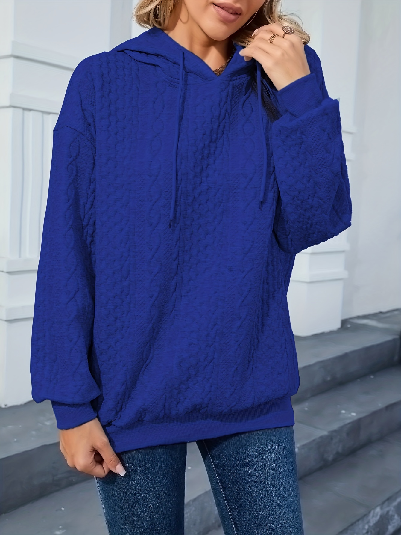 Solid color twist knitting hoodie sweater new arrivals