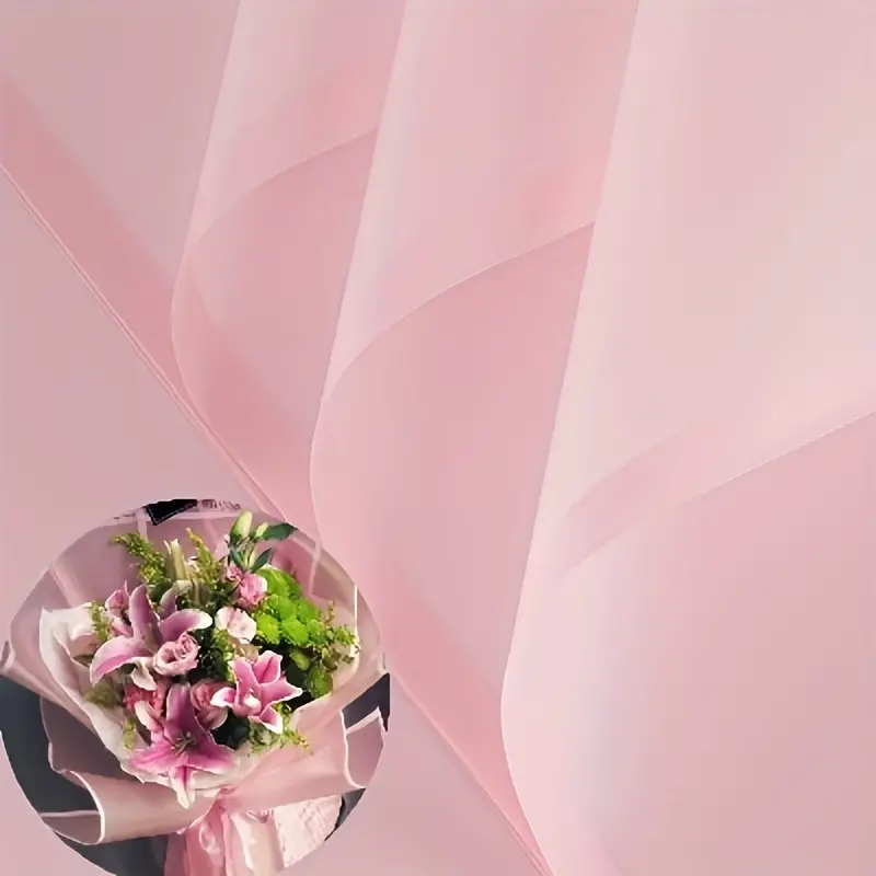 20 Sheets, Pink Gift Wrapping Paper, Flower Wrapping, Solid Color Matte  Magic Edge Paper, Semi-transparent Waterproof Korean Paper, Flower Shop  Bouque