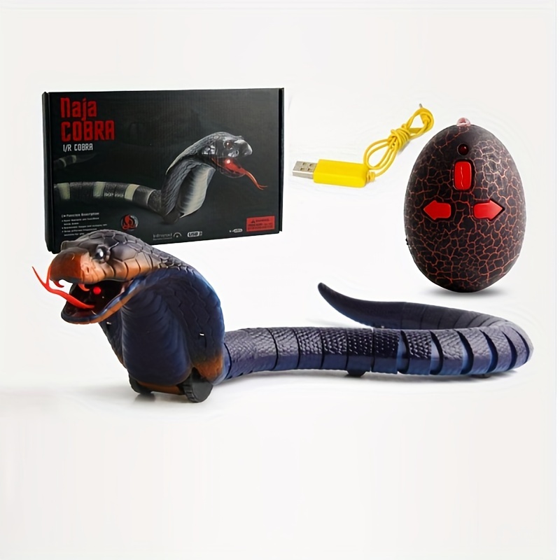 rc serpent simulation cobra infrarouge télécommande serpents réalistes en  plastique animal usb rechargeable jouet pour enfants