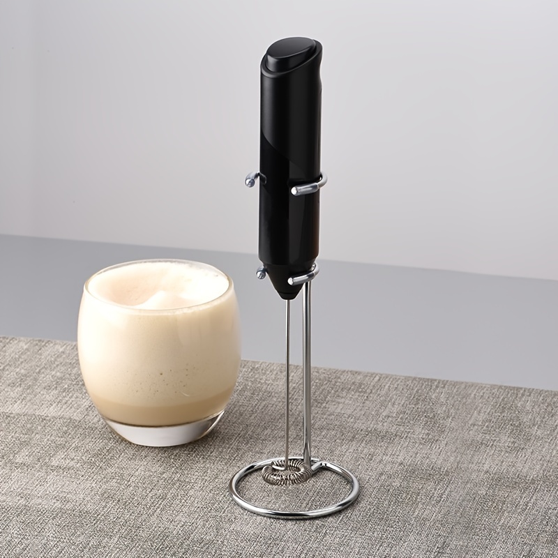 Electric Milk Frother With Stainless Steel Holder, Cream Frother