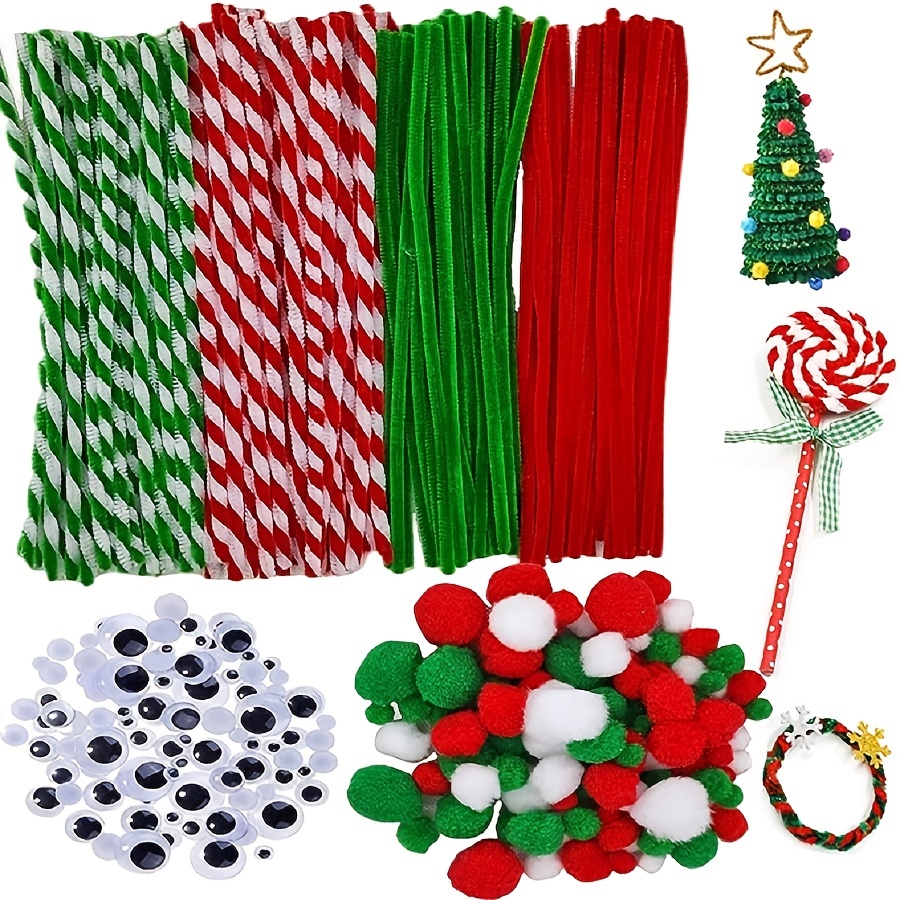 100 Christmas green pipe cleaners