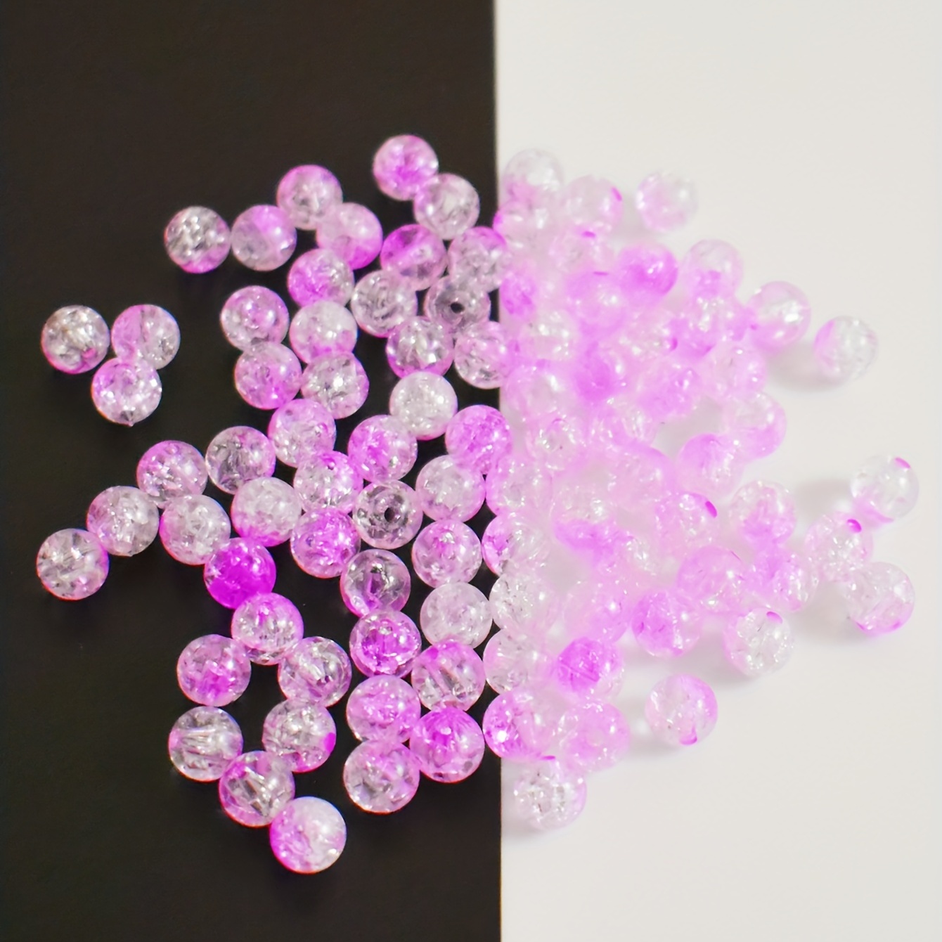 Colored Acrylic Crystal Beads Round Crackle Glass Beads For - Temu