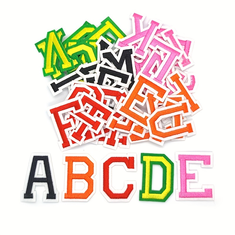 A-Z 1pcs Pink English Alphabet Letter Applique Iron On letters Patch For  Clothing Badge Paste For Clothes Bag Shoes