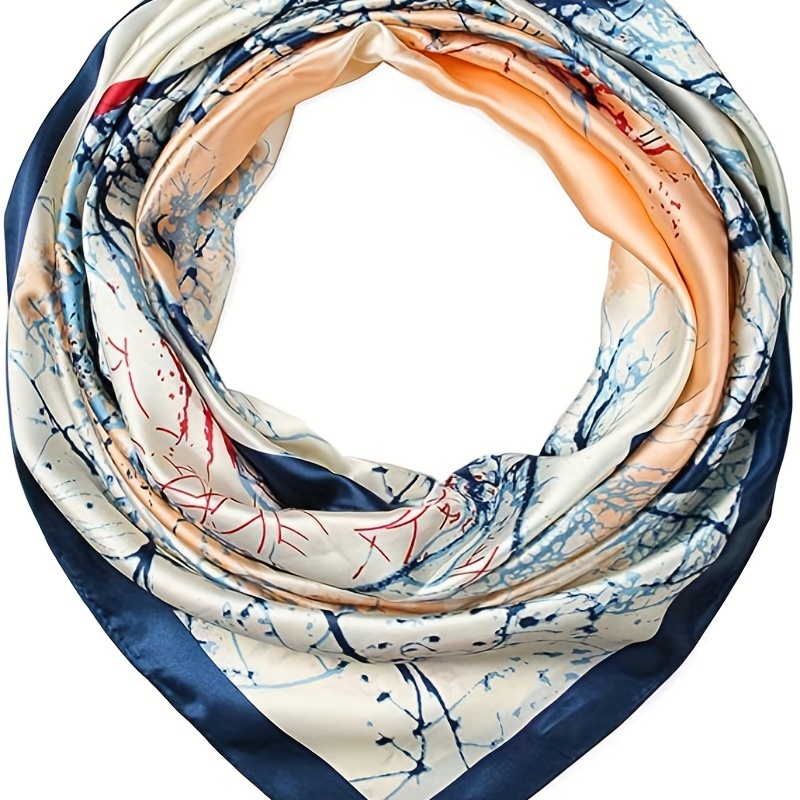 Vintage Tree Print Scarf Tie Dye Bandana Head Wrap