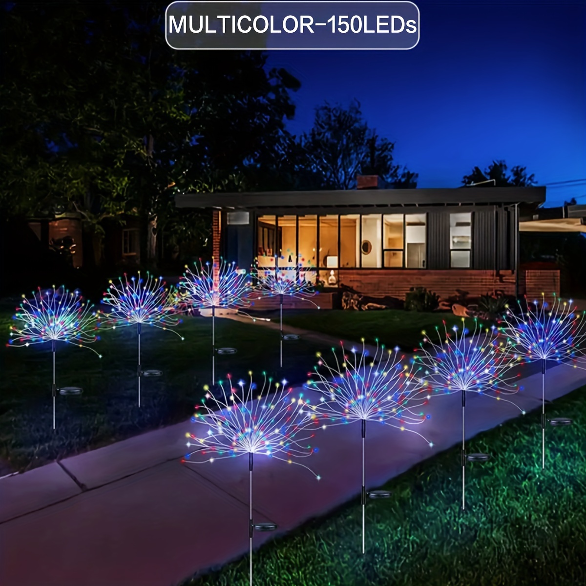 Acheter 150LED feu d'artifice solaire lumières extérieur étanche paysage  lumière bricolage chaîne lumière avec 8 Modes lumières de jardin pour voie  arrière-cour
