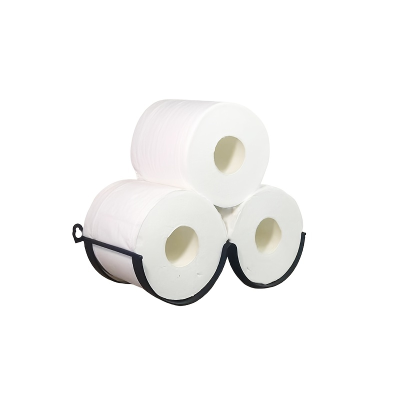 Soporte para papel higiénico sin taladrar, soporte para papel higiénico  madera noble de mango o haya, colores: negro/blanco, portarrollos higiénico  -  México