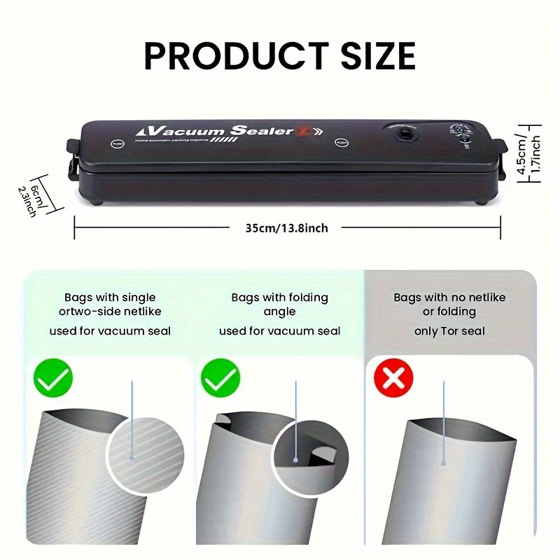 Vacuum Sealer For Food Vacuum Packaging Machine Including 10pcs Bags Z-21  Sealer