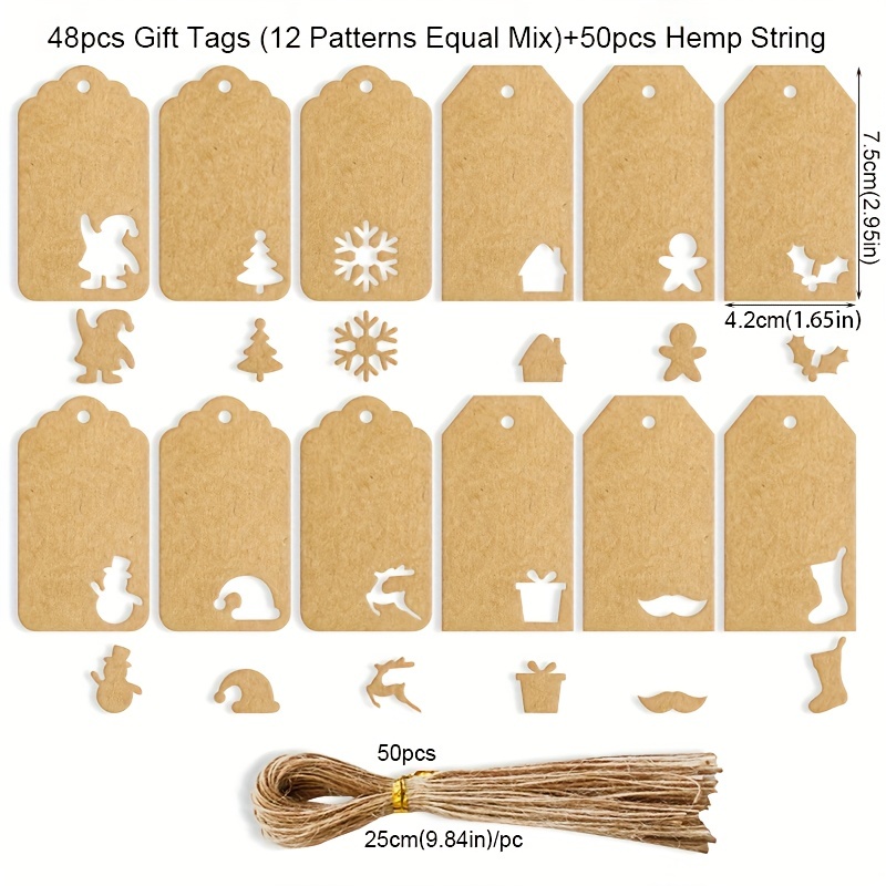 Gift Wrapping Tag Christmas Paper Tag Label Card Christmas - Temu