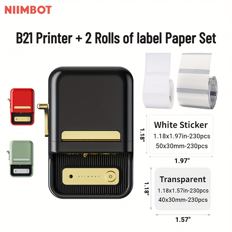 Niimbot D11 Label Maker with Tape, Mini Bluetooth Wireless Label Printer Inkless Labeler Sticker Portable Rechargeable Label Printer Machine for