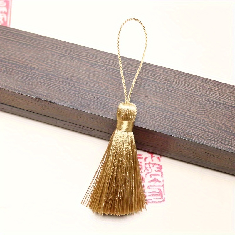 Golden Or Silvery Color Tassels Mini Tassels With Loops For - Temu