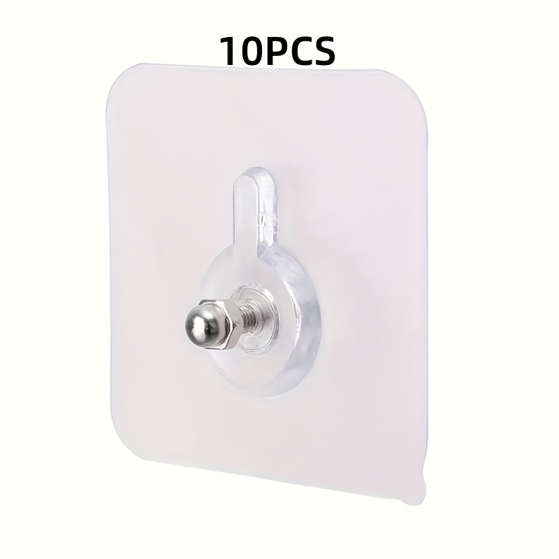 10pcs Wall Mounted Sticky Screw Hook, Self Adhesive Traceless