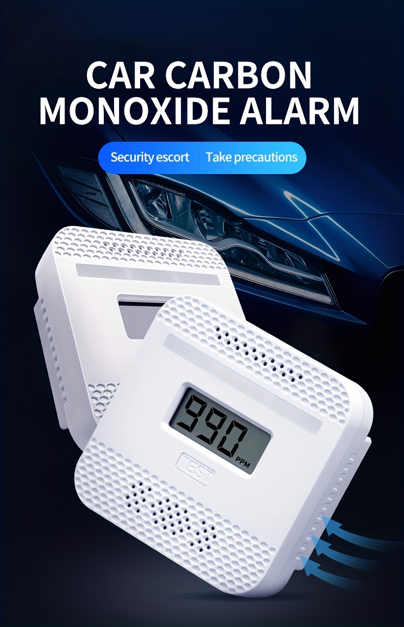 Detector de monóxido de carbono, detector de alarma de monitor de gas CO  alimentado por batería, cumple con las normas UL 2034, detector de alarma  de