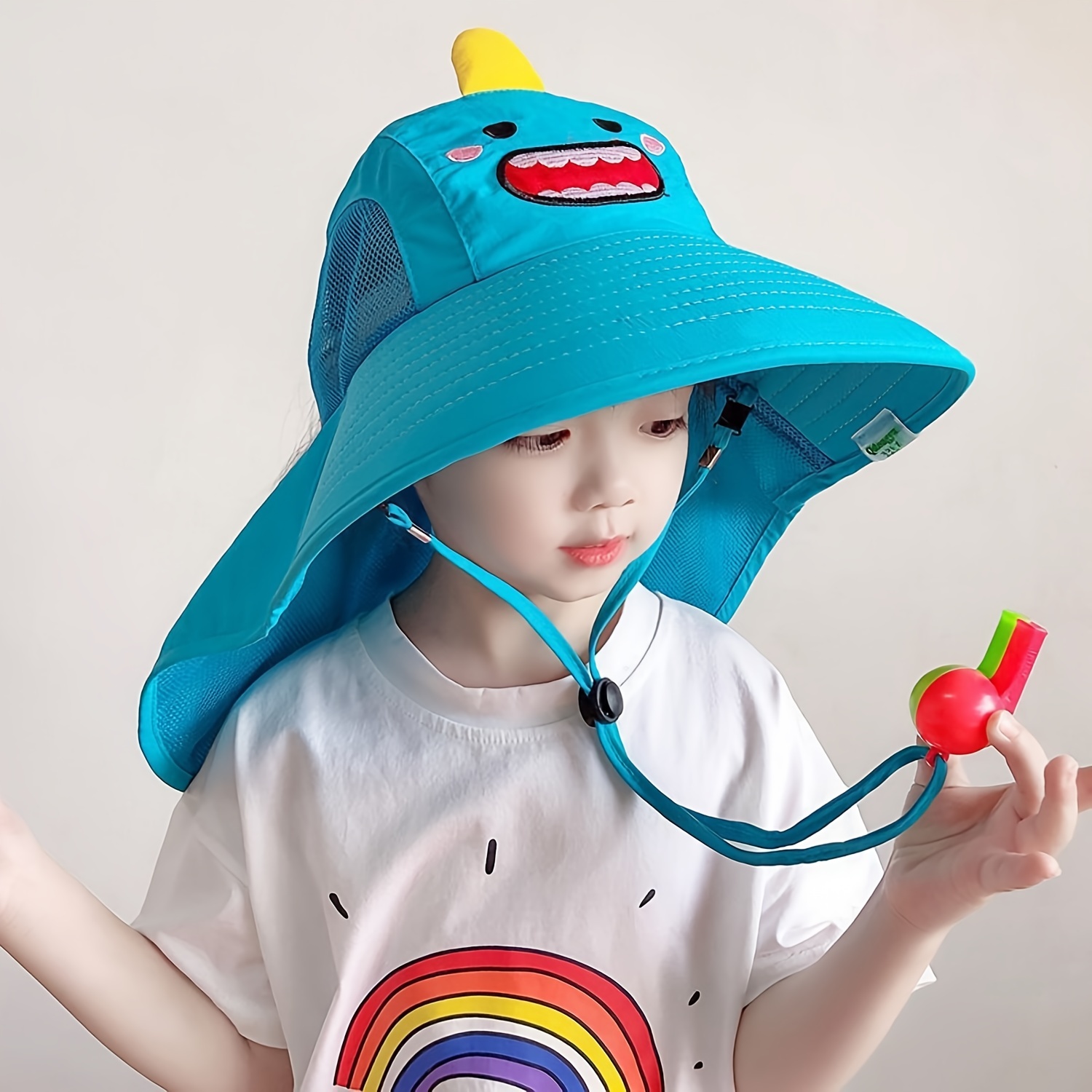 1pc Children's Sunshade Big Brim Breathable Outing Fisherman Hat