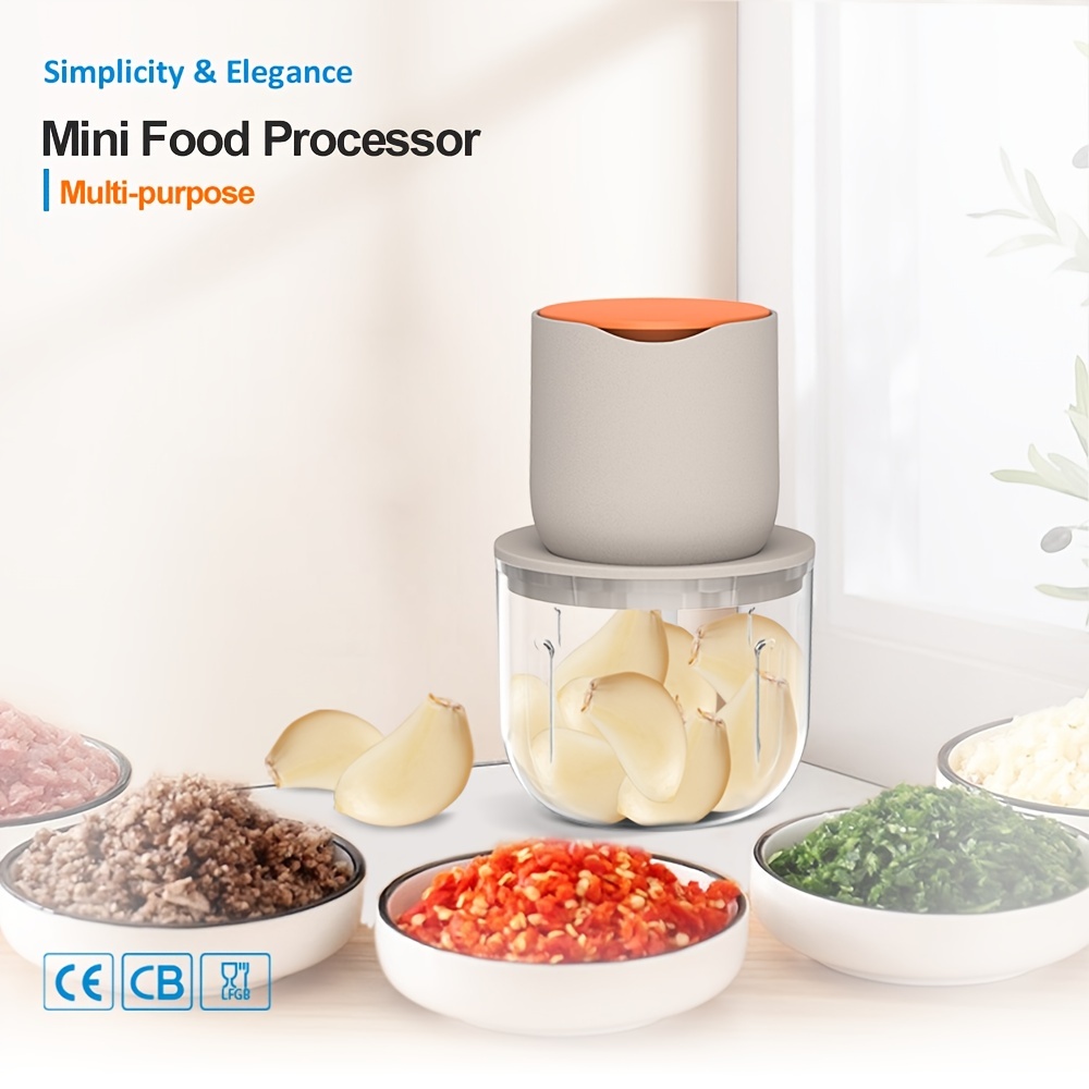 1pc Mini Food Processor Electric Meat Grinder Garlic Grinder Food  Supplement Machine Fully Automatic Mixer With Silicone Soft Knife Kitchen  Stuff Kit