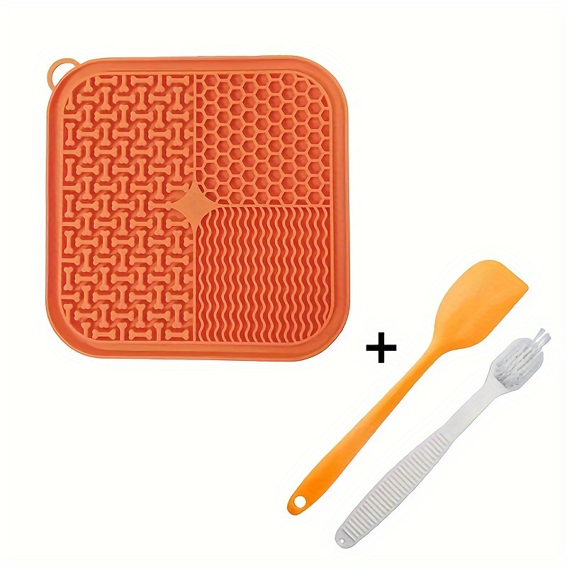 Pet Feeding Kits, Slow Feeding Dog Food Mat Licking Pad With Scraper And  Washing Brush, Promotes Healthy Eating Habits, Feeing Spatula - Temu