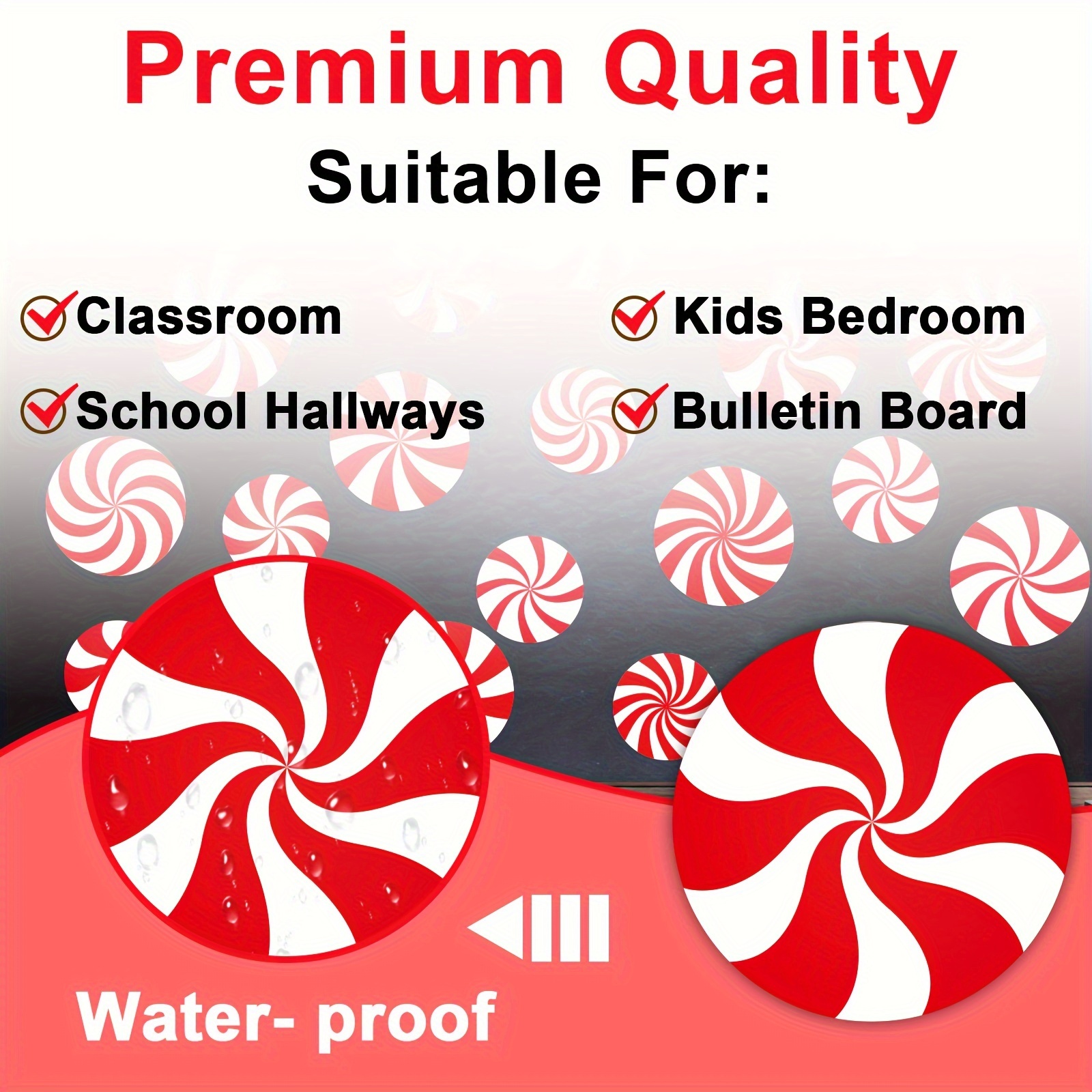 Christmas Candy Cutouts Peppermint Classroom Bulletin Board - Temu