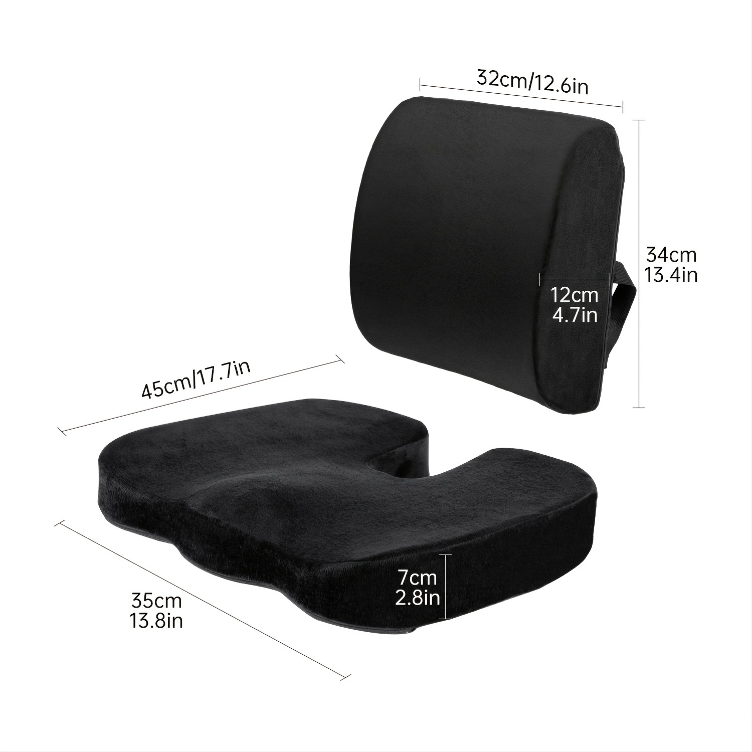 Seat Cushion & Lumbar Support Pillow For Office Chair, Car, Wheelchair  Memory Foam Desk Chair Cushion For Sciatica, Lower Back & Tailbone Pain  Relief Desk Pad With Washable Cover - Temu