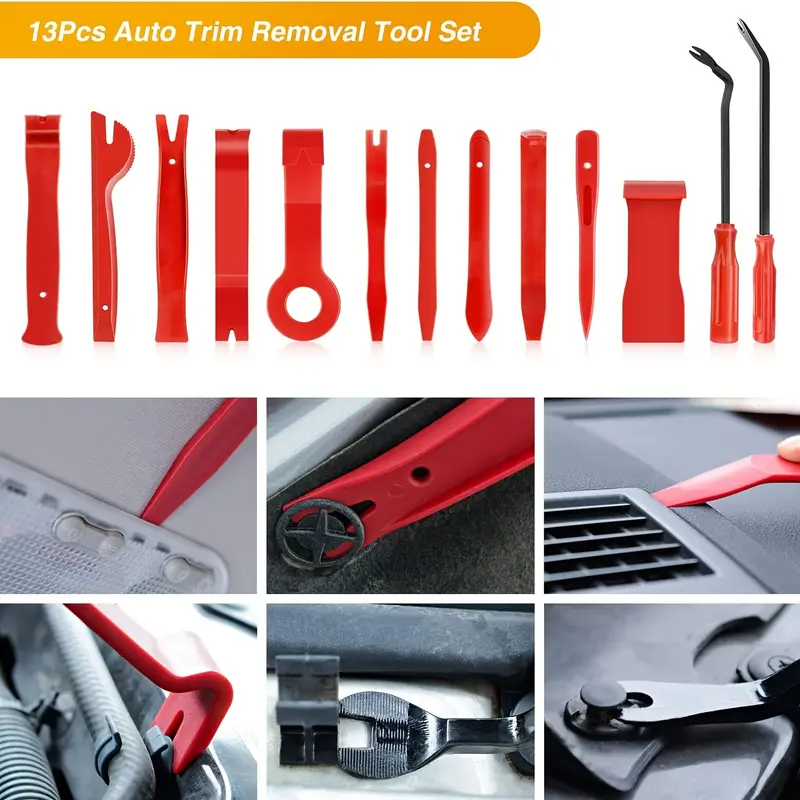 Removal Tool Kit 13Pcs Auto Door Clip Panel Trim Removal Tool Kits Car  Audio Repair Tool Auto Interior Disassembly Tools Car Pry Removal Tool