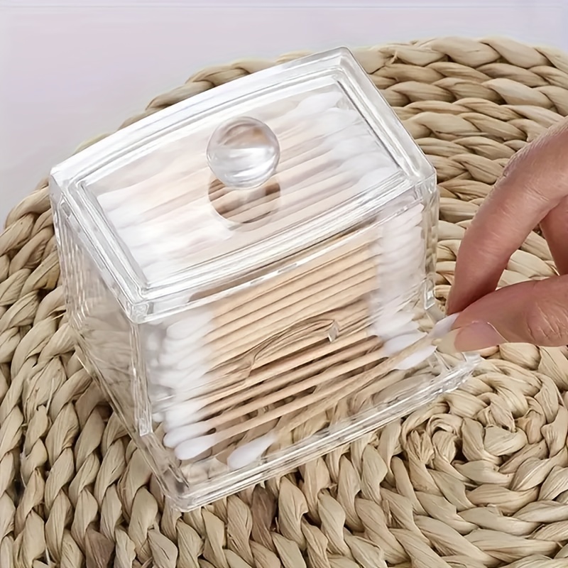 1PC Boîte À Coton Cosmétique Transparente En Plastique, Boîte À