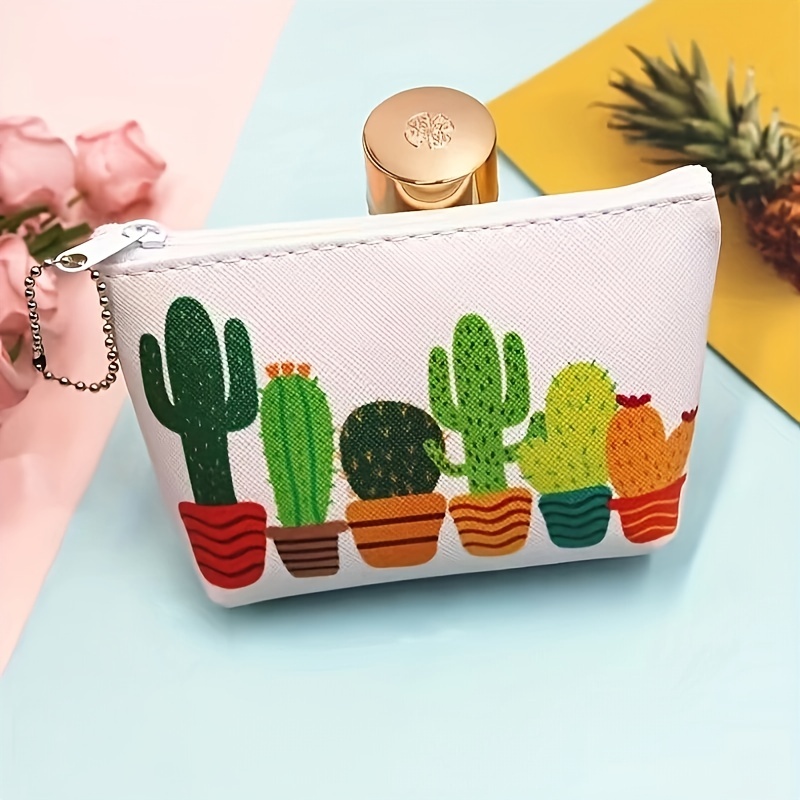 Cactus Coin Purs Zipper Small Wallet Key Bag Waterproof Durable