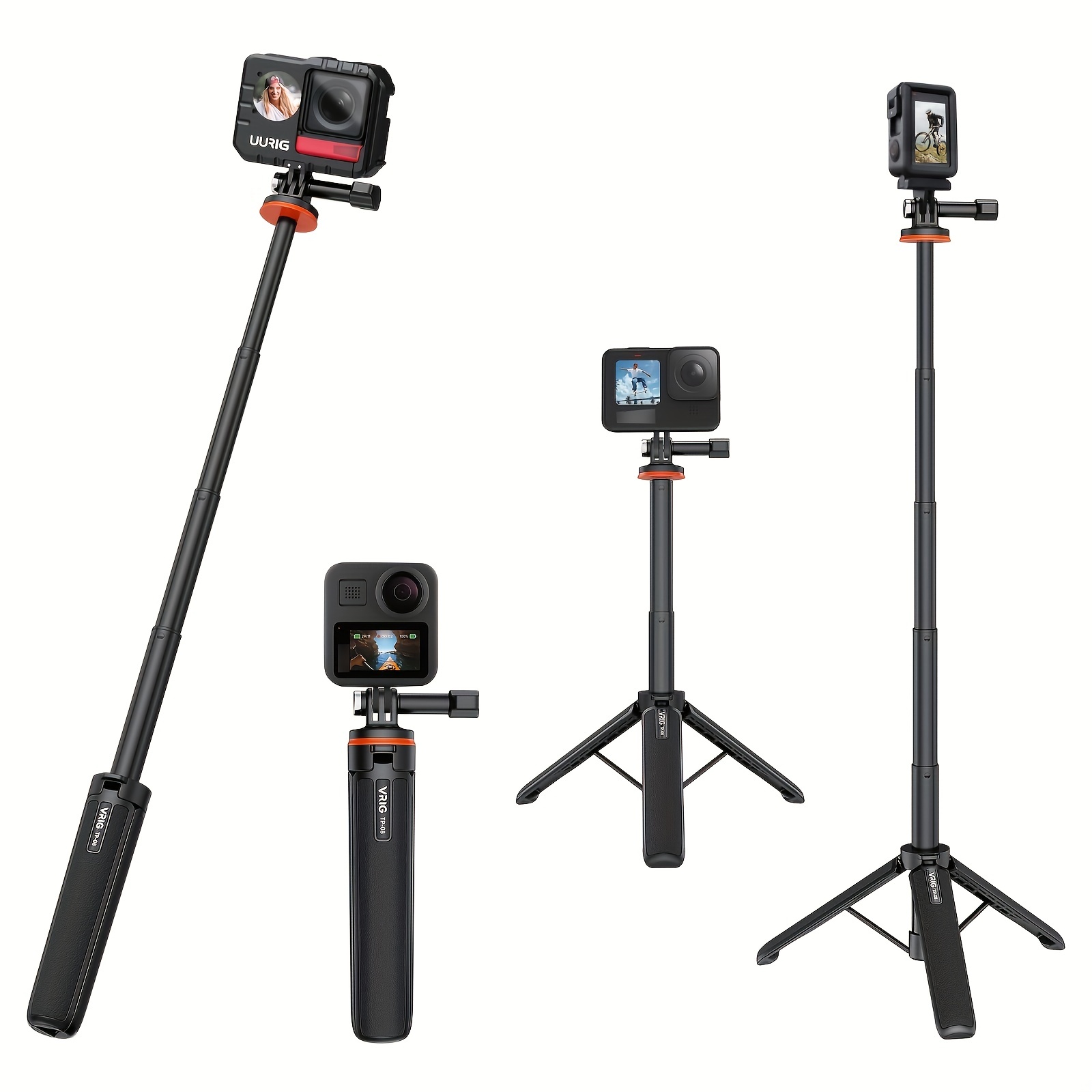 Perche à selfie trépied extensible pour accessoire Insta360 X3 GoPro pour  GoPro Max Hero 10 9 8 7 6 5 4, DJI Osmo Action, Insta 360 One R et plus