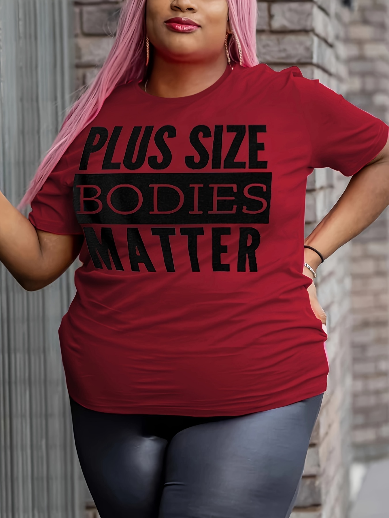 Plus Size Logo & Slogan T-Shirts, Plus Size Slogan Tops