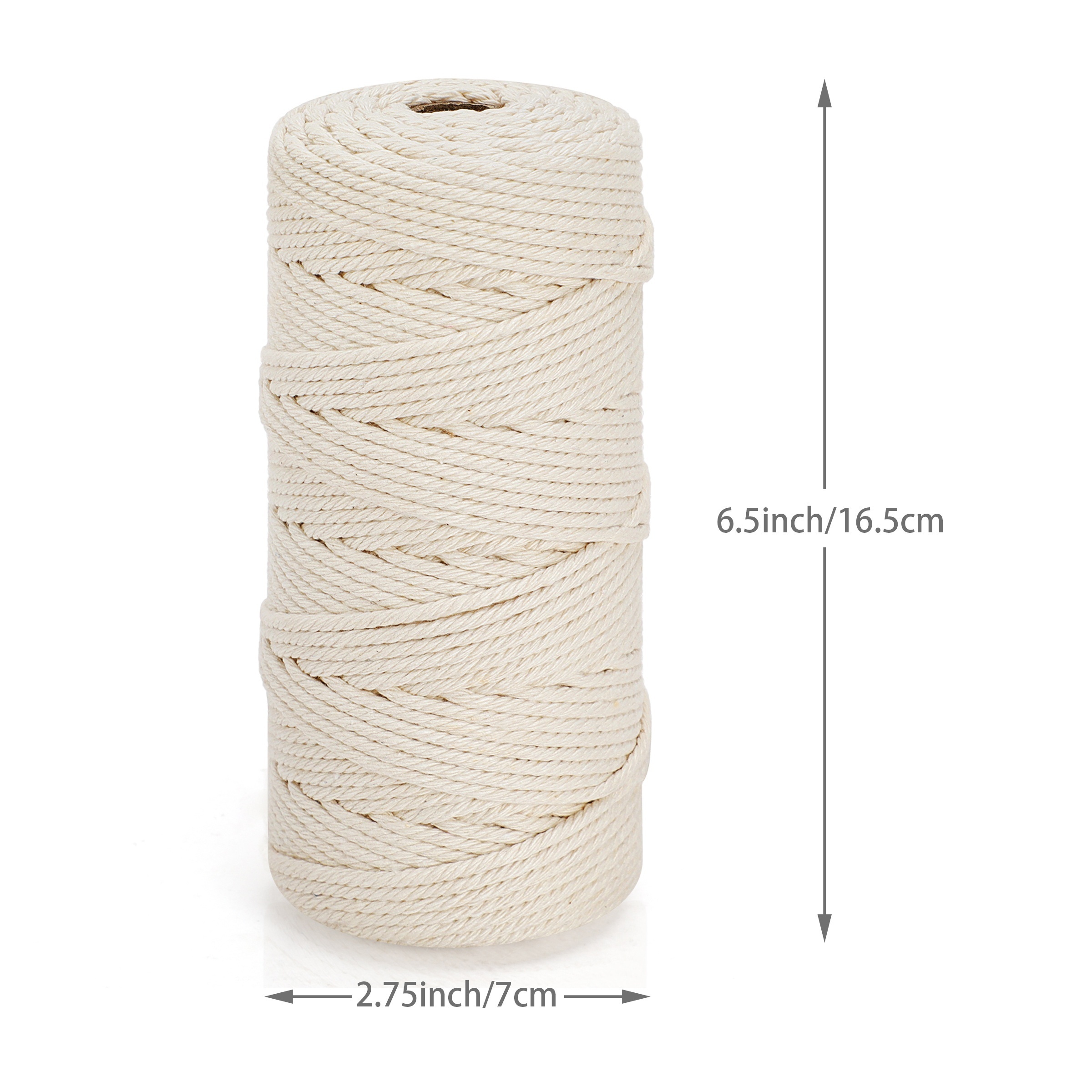 Christmas Macrame Cord 4mm x 328 Feet, Natural Cotton Macrame Cotton Rope ,  Decorative Cotton Craft Cord for Wall Hangings, Plant Hangers, Gift  Crafting and Wedding Decor (Beige) 
