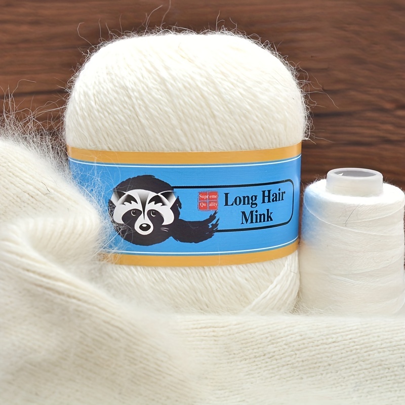 50g+20g/Set Mink Cashmere Wool Ball Long Plush Hand-Knitting Yarn Crochet  Thread