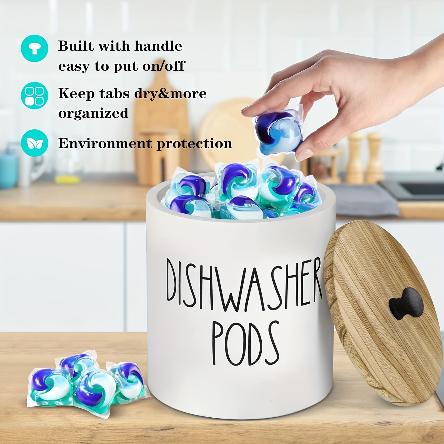  Webake Laundry Pods Container, Dishwasher Pod Container Tablet  Holder, Farmhouse Metal Dishwasher Pods Storage Container with Lid for  Kitchen Laundry Room Organization and Storage : Appliances