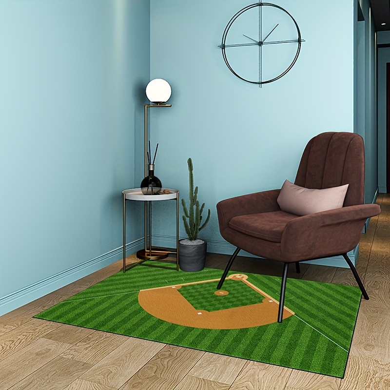 Baseball Printed Indoor Living Room Carpet Floor Mat Fun Home