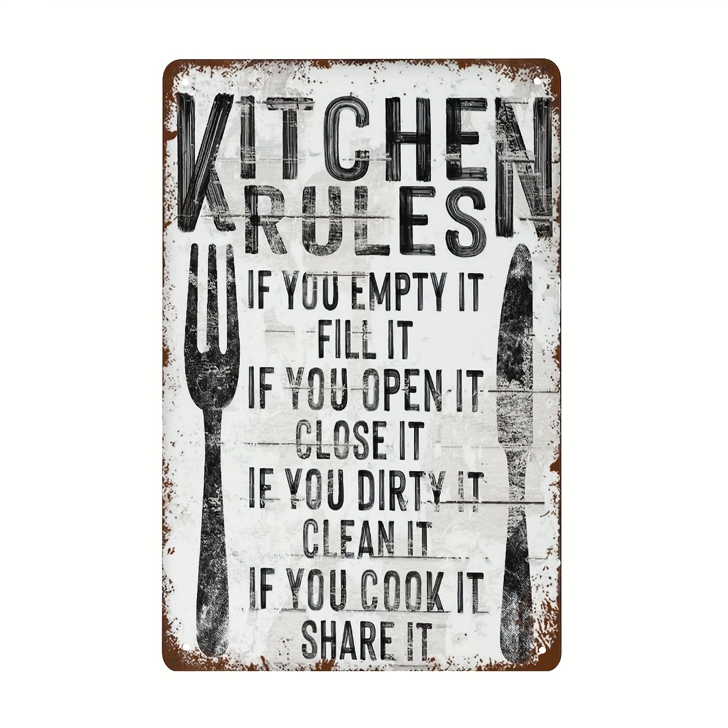 Kitchen Rules Wall Decor Farmhouse Kitchen Wall Art Vintage