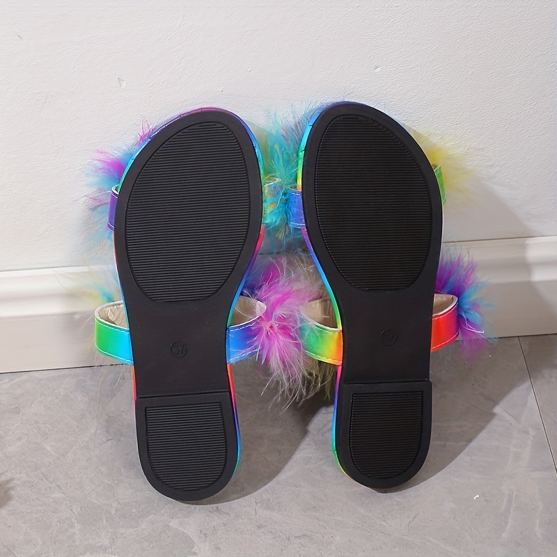 rainbow nike slippers