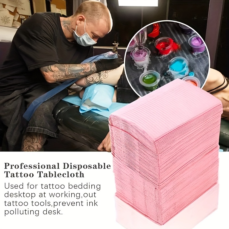 125pcs Nail Art Paper Table Mat Pad,salon Disposable Table Pad Protector  Patient Dental Bibs, Waterproof Tattoo Piercing Patient Lash Pillow