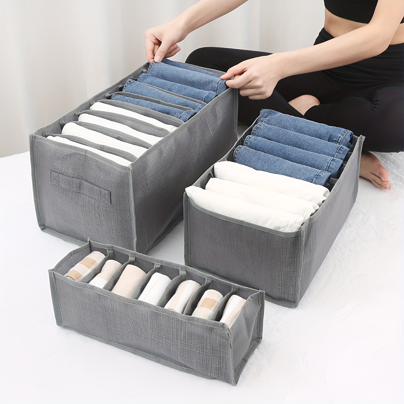 12+18 Pockets Foldable Undergarments Organiser Sock Organiser Storage Bag  Wardrobe Divider Hanger Closet Storage