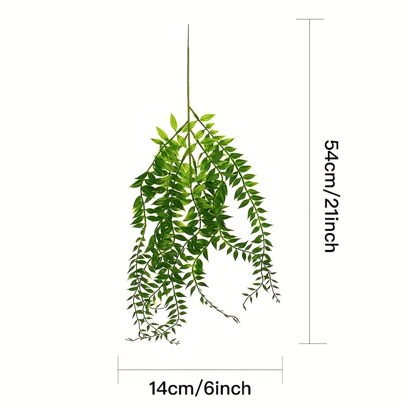 6pcs Artificial Weeping Willow, Fake Greenery Plastic Plants Faux Hanging  Ivy