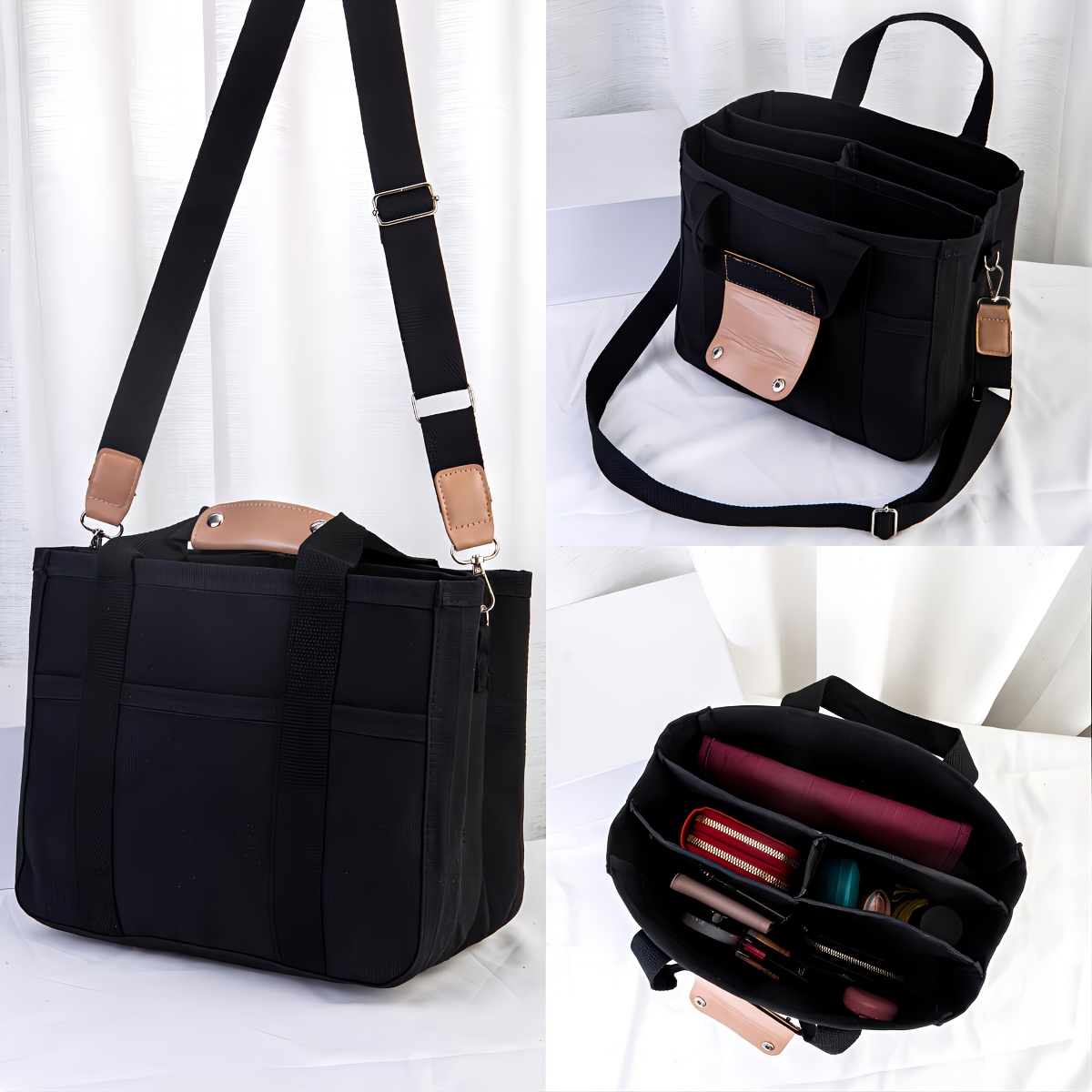 Canvas Tote Bag Waterproof Nylon Multi Pocket Shoulder Bags Laptop Work Bag  Teacher Purse and Handbags for Women & Men : : Clothing, Shoes &  Accessories