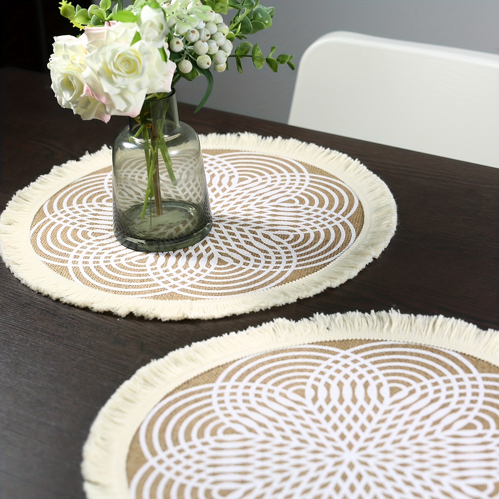 Palcemats Hot Pad Placemats Round Woven Placemats Crochet - Temu Italy