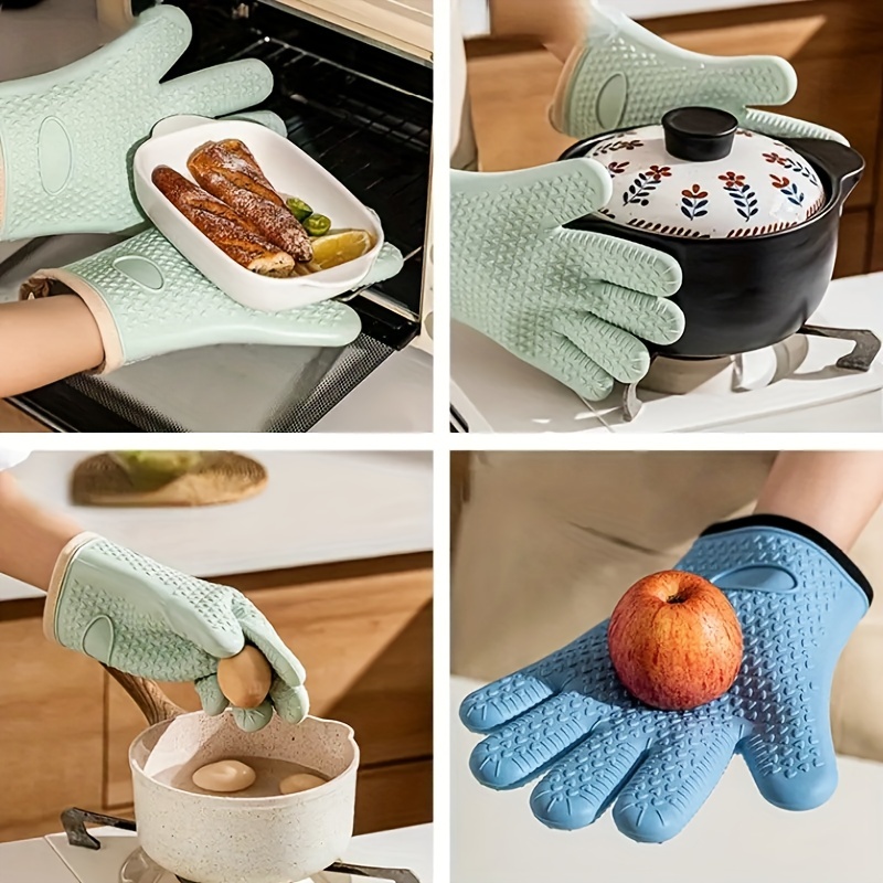 Non slip Oven Gloves Thickened Silicone Baking Gloves For - Temu