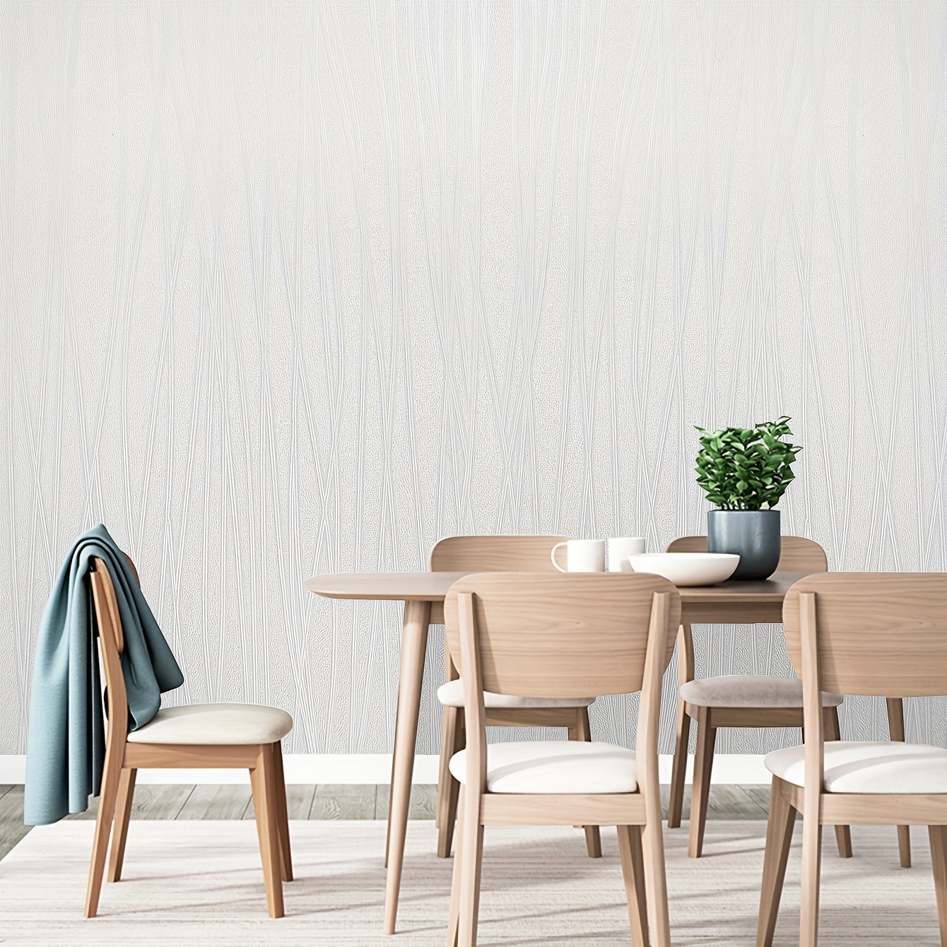 1pc Vintage White Stripe Self Adhesive Removable Wallpaper Waterproof Peel And Stick Electrical Furniture Home Decoration Room Background Kitchen Refurbishment Wallpaper Wall Stickers