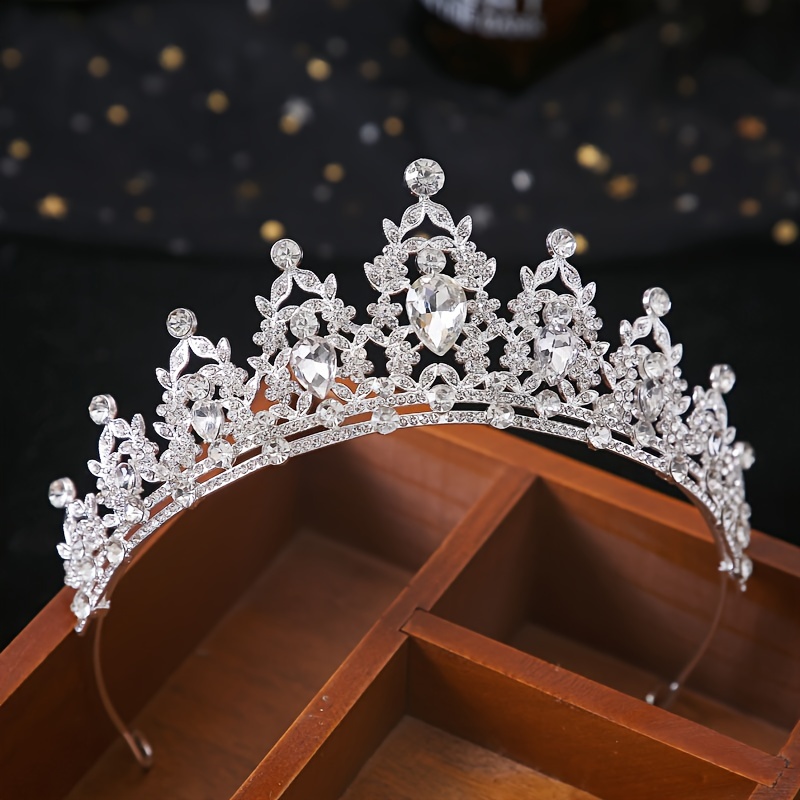 

1pc High-end Alloy Tiara Bridal Rhinestone Crown Shiny Wedding Gown Headdress Princess Queen Birthday Party Hair Accessories