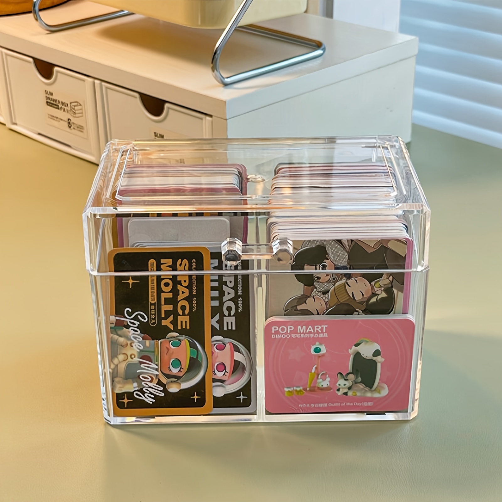 

Transparent Acrylic Card Storage Box Can Hold 400 Postcards 12x10.5cm Display